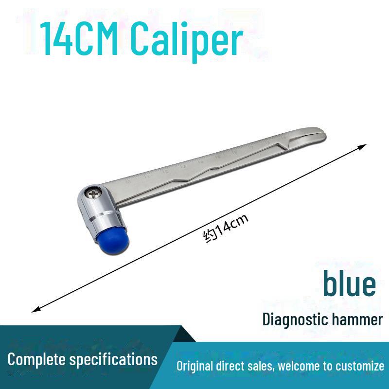 Multifunksjonell diagnostisk hammer i rustfritt stål med skala og rull