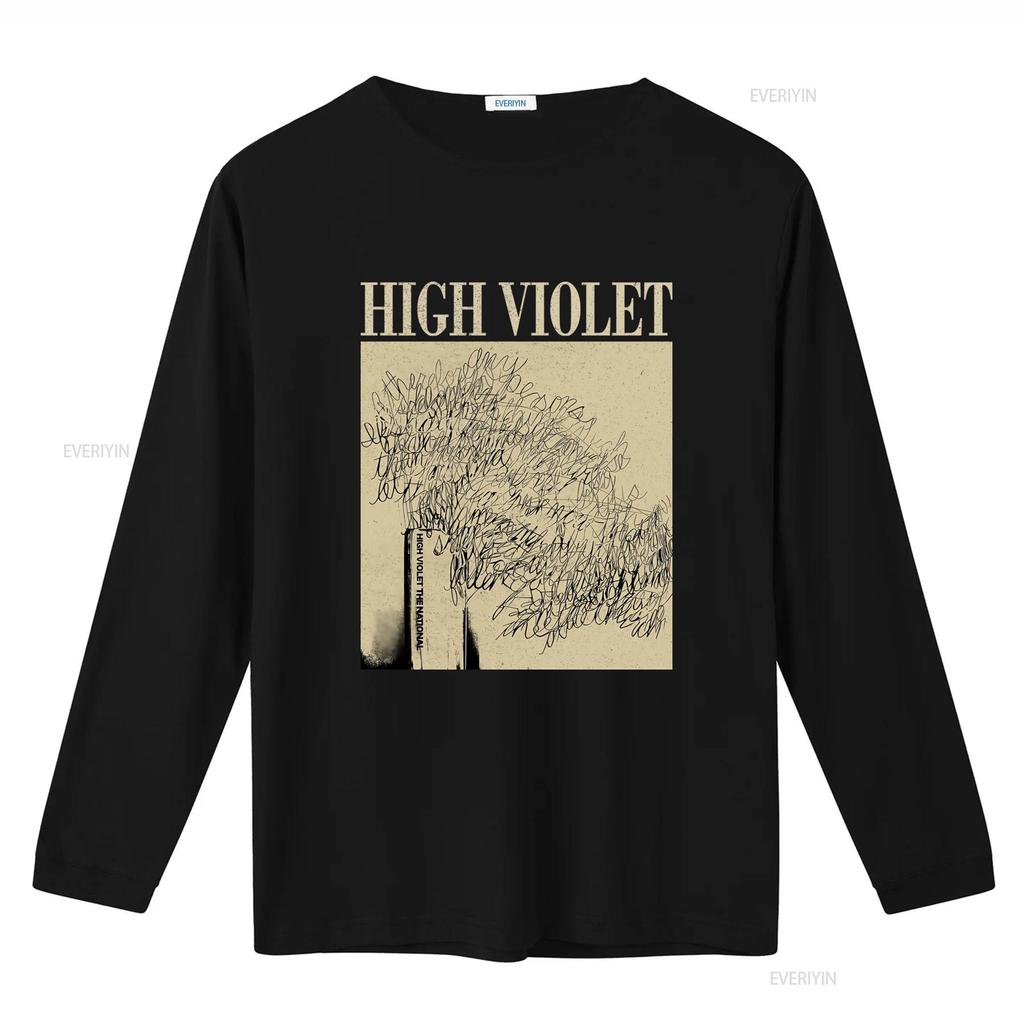 High Violet The National Band Music Vintage Midcentury Minimalist T-Shirt Retro-Stil Druck vintage Gewaschen Vielseitig Stilvoll