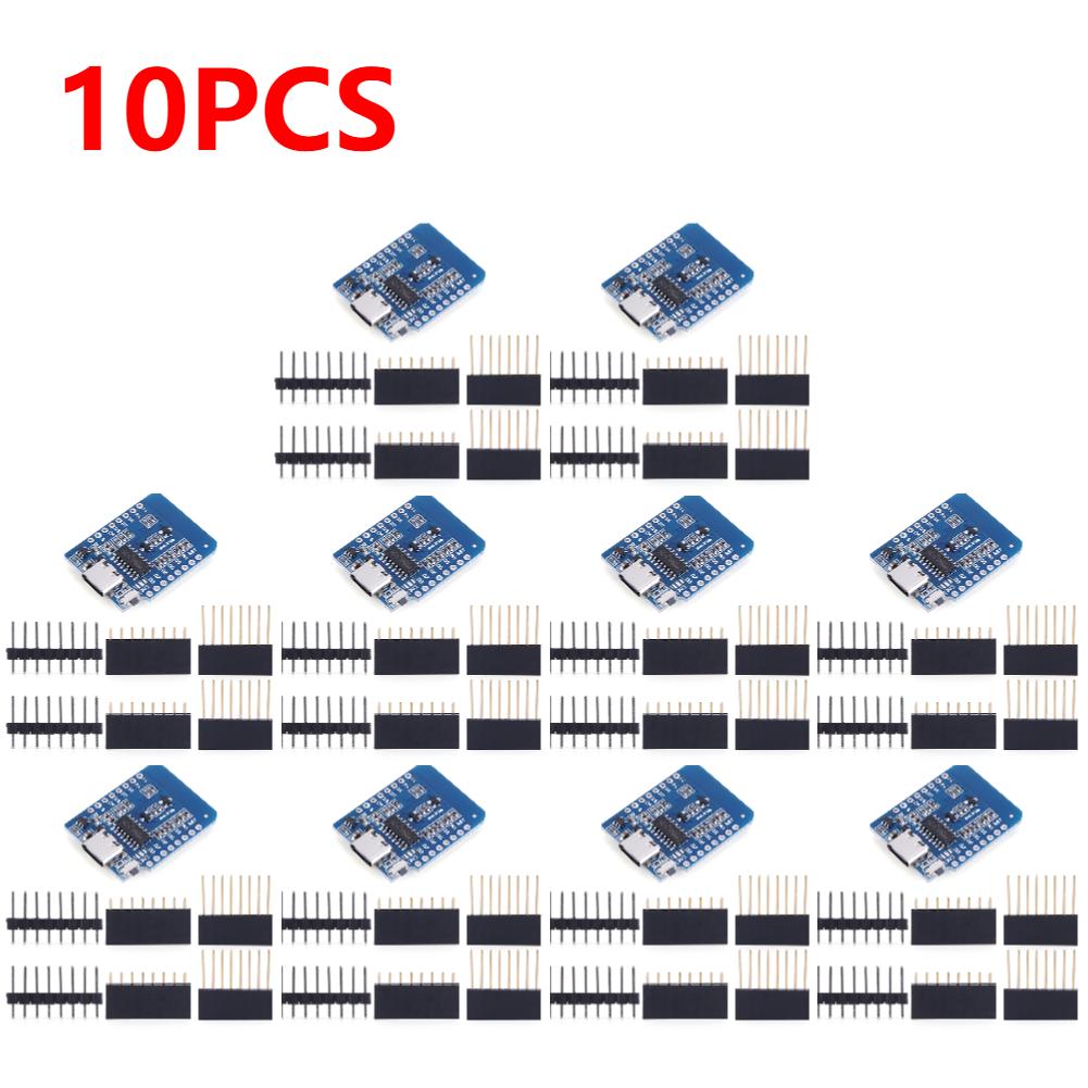 10-1PC D1 Mini TYPE-C/Micro USB ESP8266 ESP-12F CH340G V2 Module WiFi D1 Mini Development Board 3.3V With Pin For Arduino