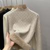 Women's Autumn Winter New Fashion Cashmere Bottoming Pullover Warm Thick Velvet Comfortable Round Neck Pullovers