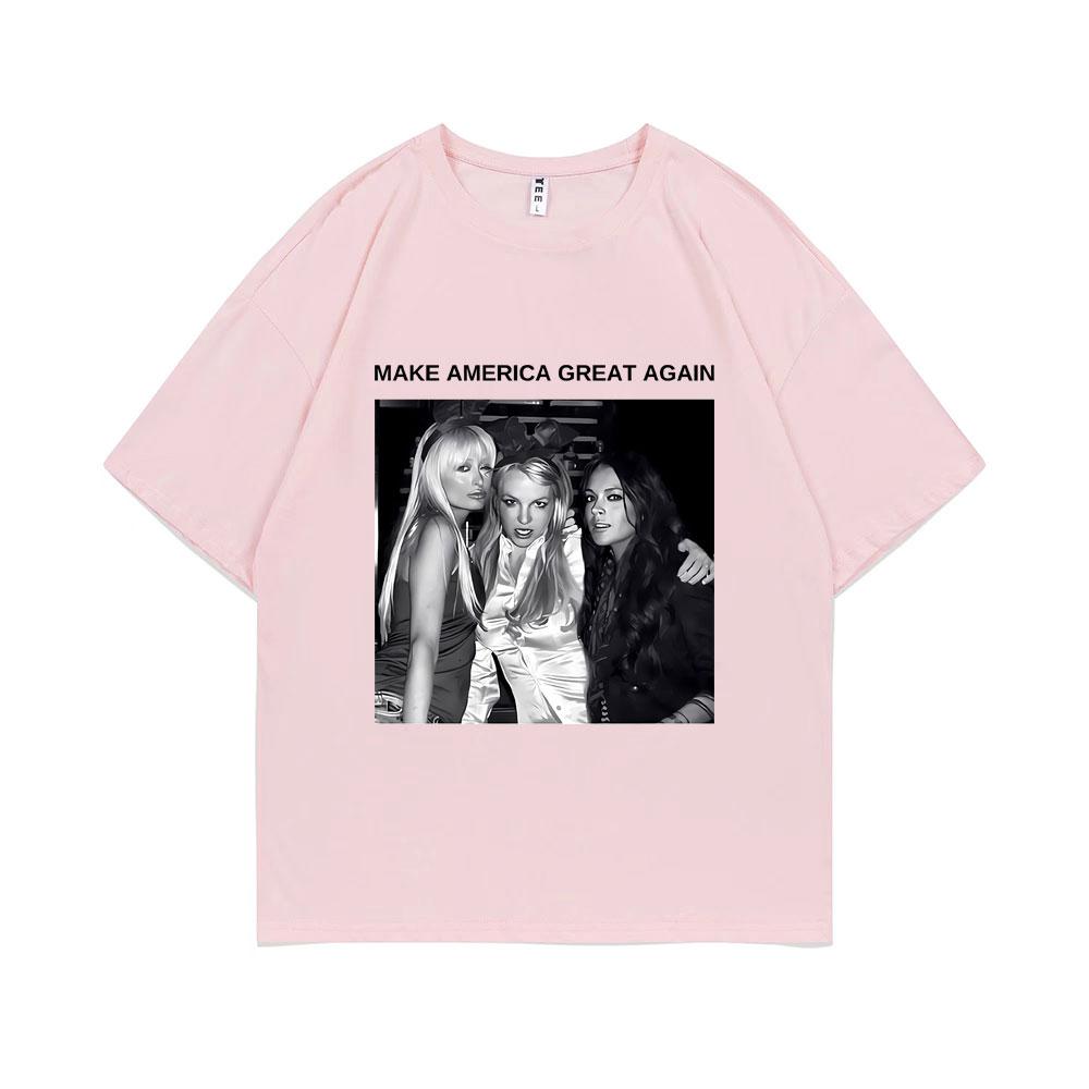 Make America Great Again Barack Hilton Britney Spears Lindsay Lohan Print Luxury Tshirts Unisexs and Womens  Style Tshirts