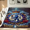 1PC Chelsea F Custom Name Patterned Flannel Blanket Suitable For All Seasons for Home Decor Warmth and Comfort Gifts Holiday Present