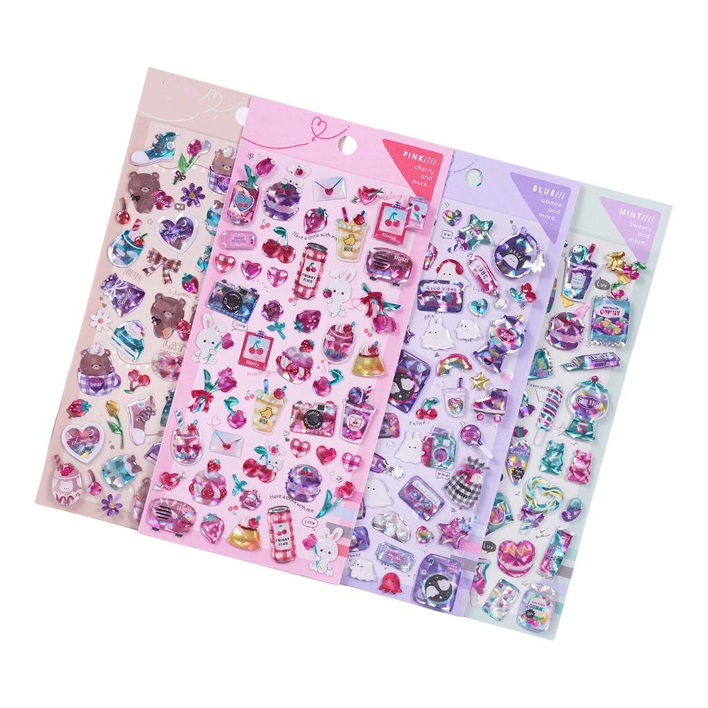 Cute 3D Sticker Cartoon Sticker Tiny Handcraft Sticker Reusable Tiny Patches for Water Bottle, Notebook, Scrapbooking