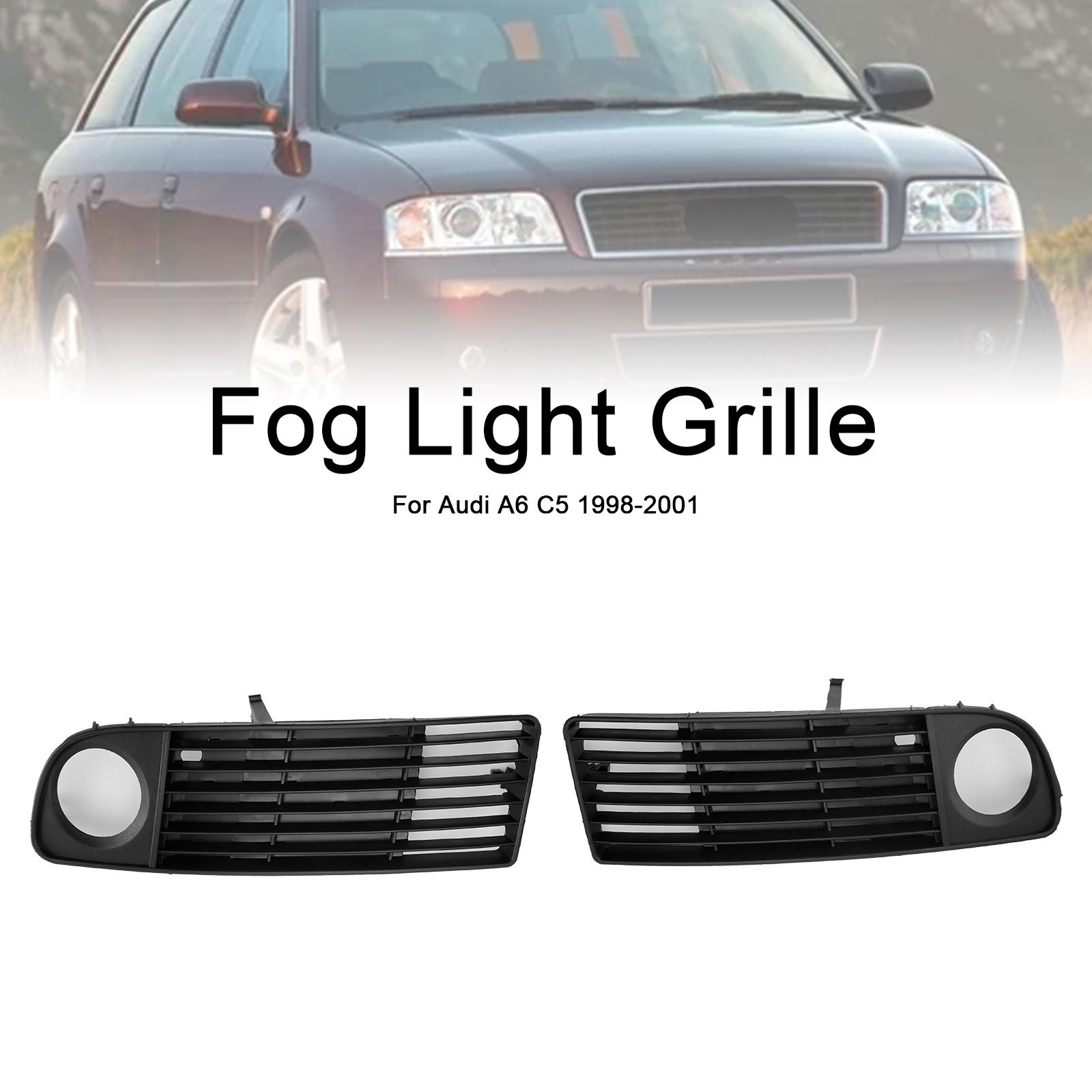 2PCS Front Lower Bumper Fog Light Cover Grille Fit A6 C5 1998-2001