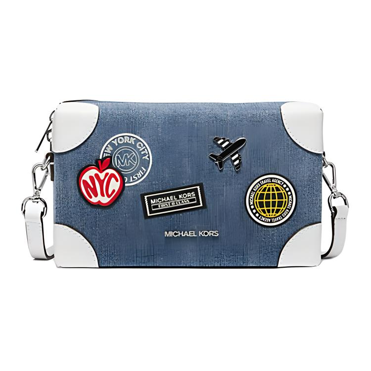 

Michael Kors MK Jeanie Zipper Closure Detachable Shoulder Strap Cotton Crossbody Bag Small Unisex crossbody bag Denim 35R5S0JC3C-DENIM Basic Set (Bag+Dust Bag)