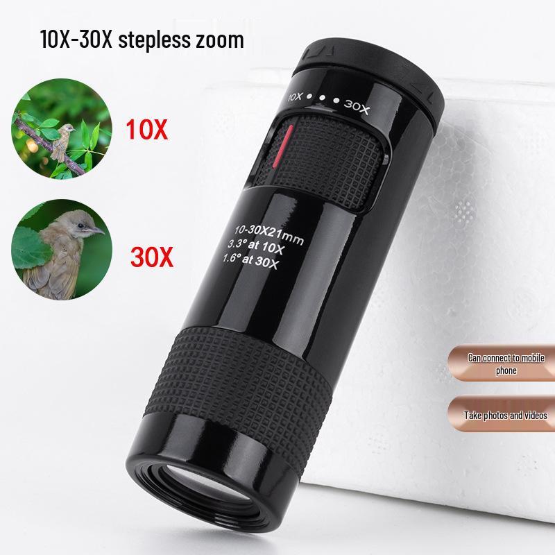 LUXUN 10-30x21 Pocket Monocular: Variable Magnification, High-Definition, Three Colors, Portable for Outdoor Use