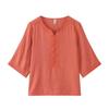 Stylish Plus Size Cotton & Linen Summer Top for Middle-Aged and Elderly Women