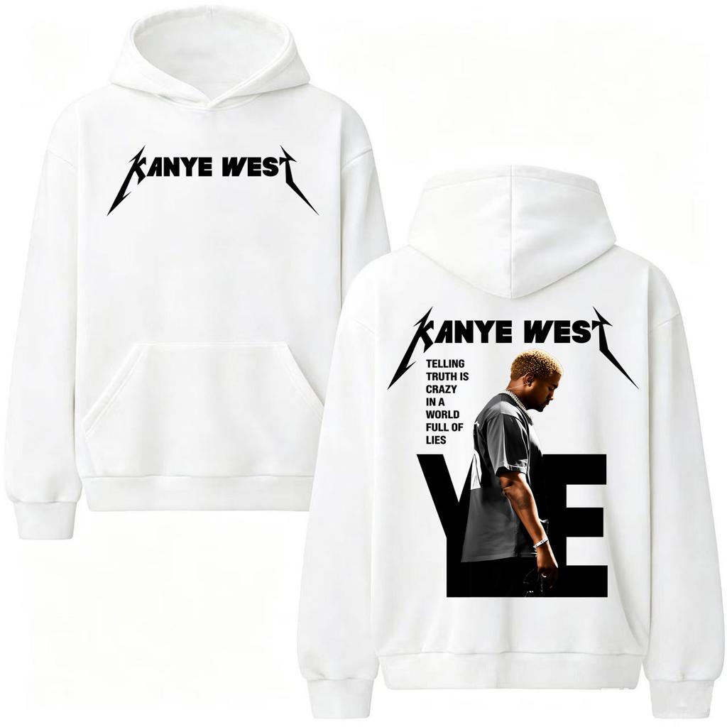 Hanorac Kanye West Spunând Adevărul Este Nebunie Într-o Lume Plină de Minciuni Hanorac Bărbați Femei Hanorace Supradimensionate Pulovere