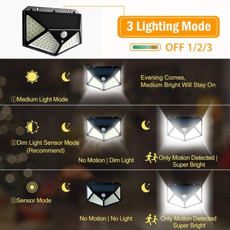 1Pcs LED Solar Light Outdoor Solar Lamp PIR Motion Sensor Waterproof Wall Light for Garden Yard Path Decoration