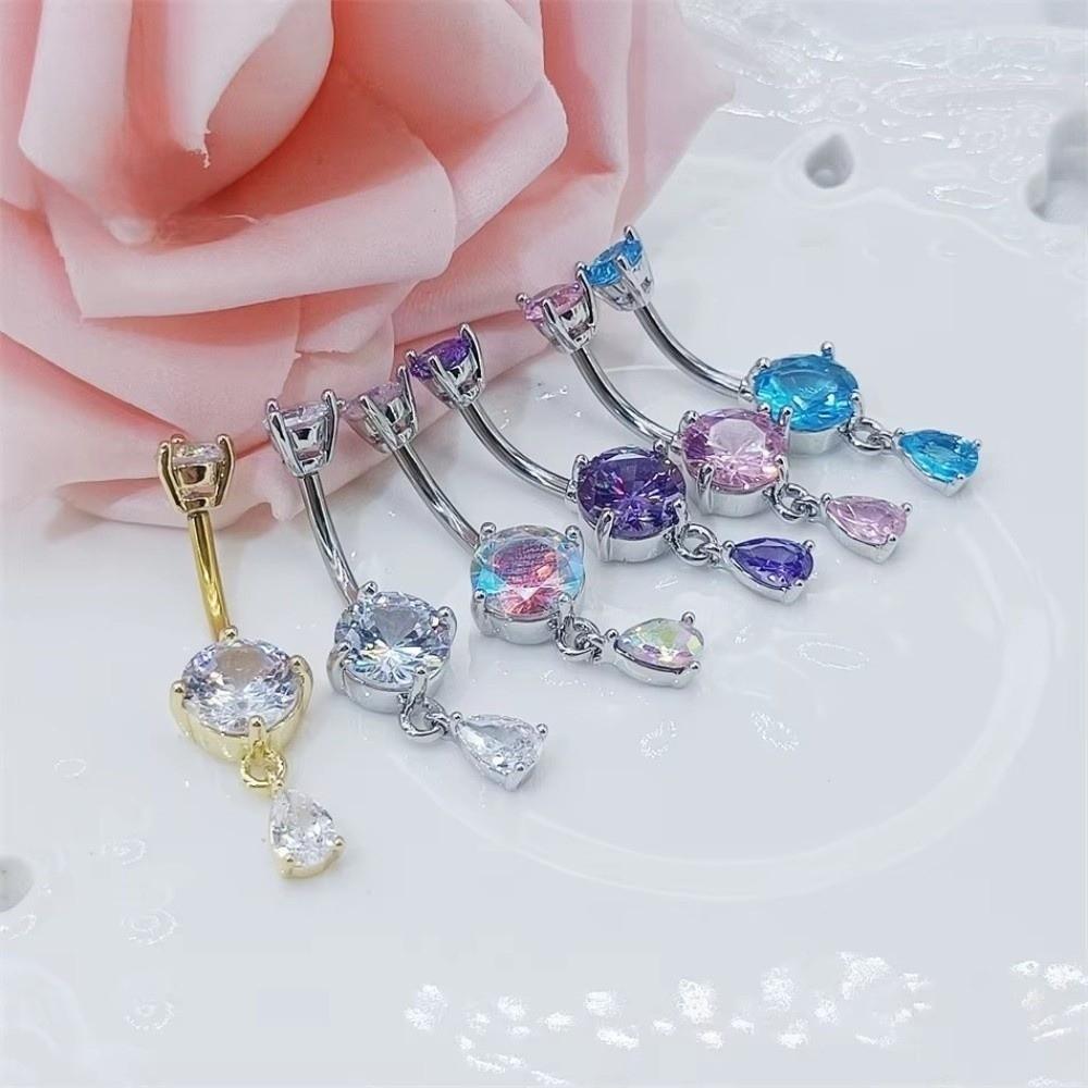 Teardrop Shape Navel Ring Crystal Belly Piercing Jewelry Fashion Belly Button Rings Daily