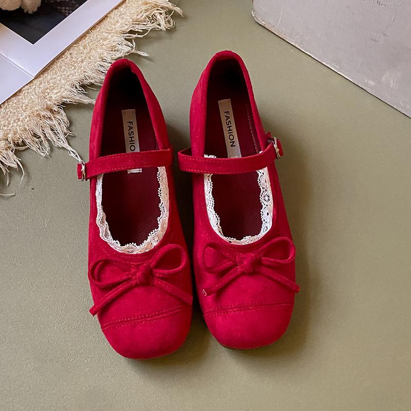 

Gentle and fashionable Mary Jane shoes heighten in summer bow light mouth lace edge shoes 40 красный