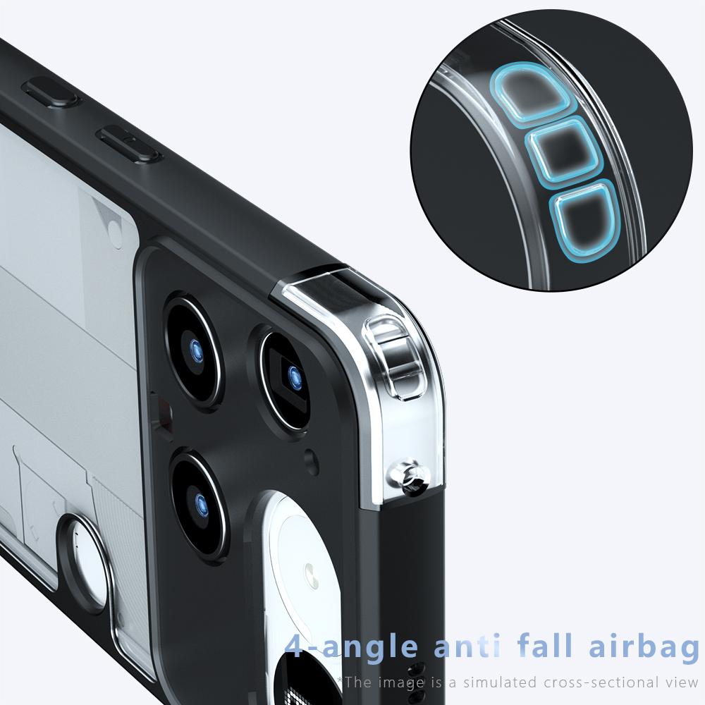 For Nothing Phone (3) 5G Case Skin-Touch TPU + PC Matte Phone Back Cover, Transparent Black