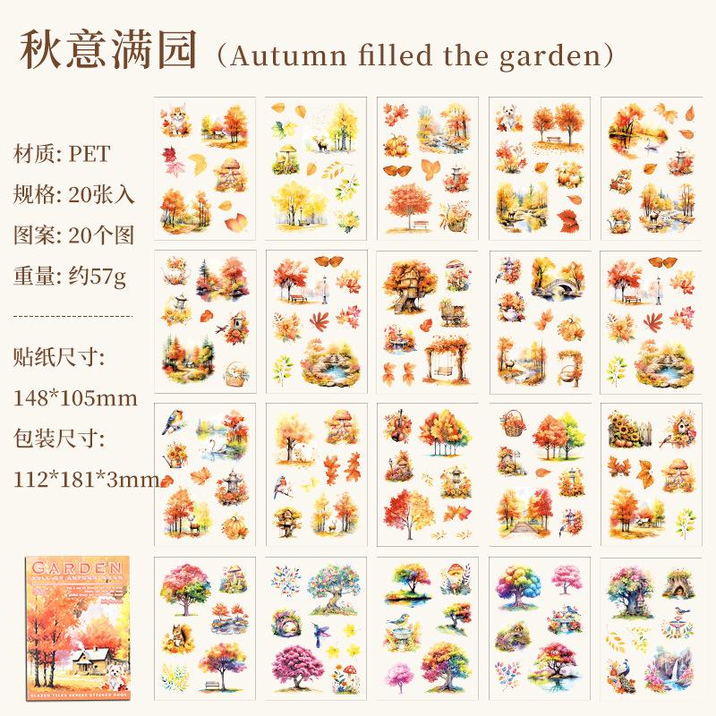 20 Sheets Flower garden Stickers Adhesive Diy Diary Album Scrapbooking Planner handmade Junk Journal Supplies