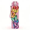 1PC Colorful Butterfly Wing Art 750ml Color Plastic Sports Water Bottle Leakproof Flip Straw Lid Suitable for Sports Office Home Use