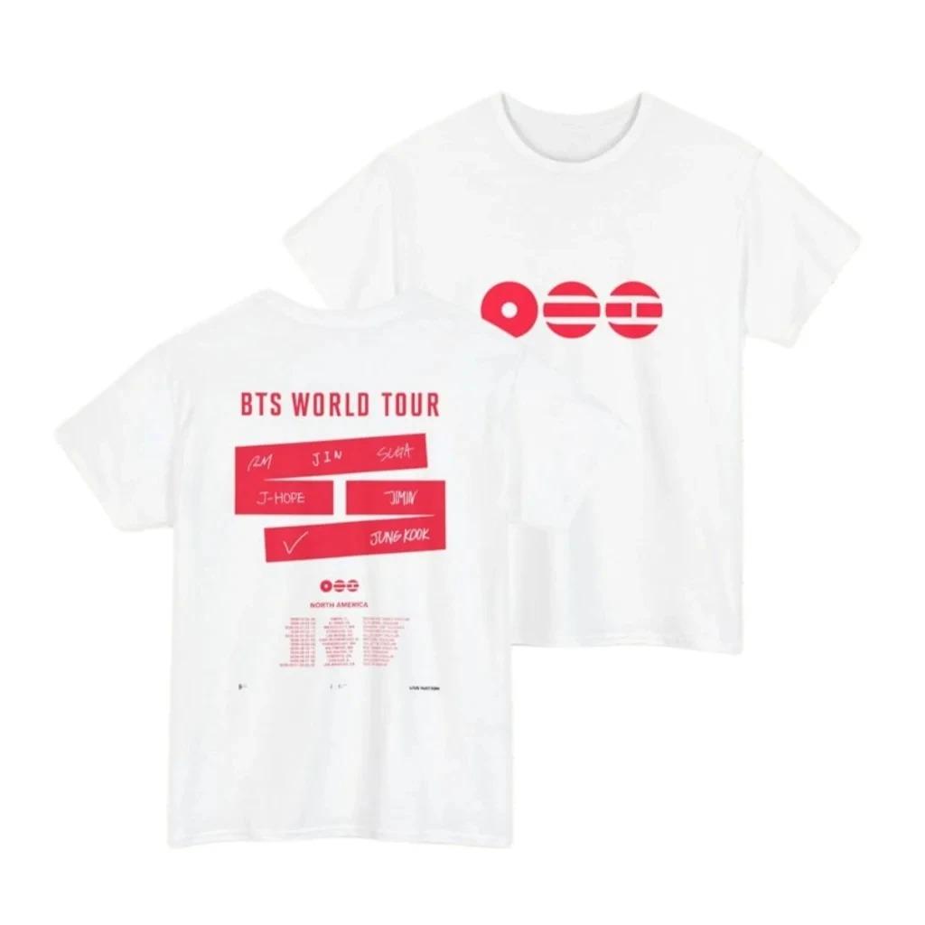 

Футболка BTS ARIRANG World Tour 2026 з принтом фотографій учасників Літня бавовняна футболка з коротким рукавом для фанатів K-Pop Army Повсякденна футболка S рожевий