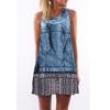 European Station European and American New Retro Digital Printing Round Neck Hot-selling Off-the-shoulder Medium and Long Vest Dress