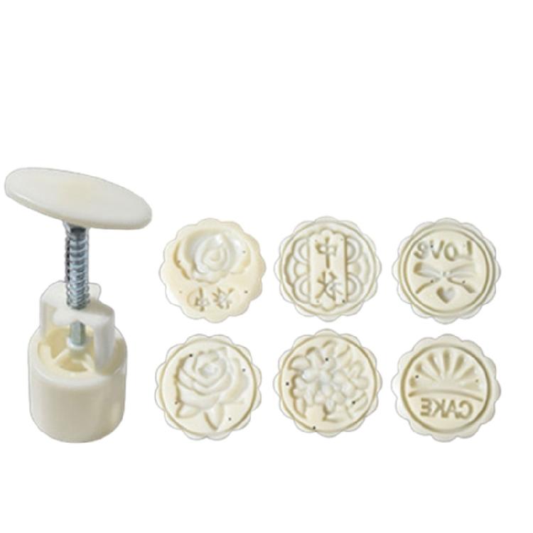 Various Shape Mooncake Mold DIY Hand Pressure Fondant Mooncake Mould with Stamps