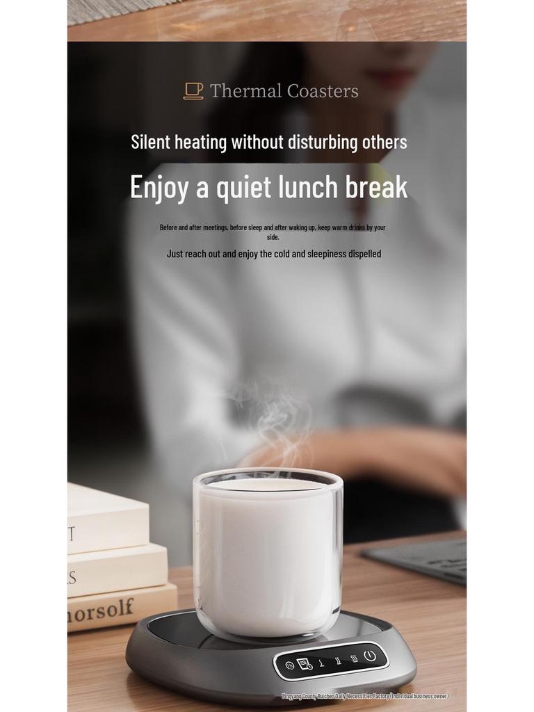 Smart USB-Activated Beverage Warmer with Timer for Desktops – Ideal for Coffee and Milk