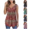 Women's Sleeveless Shirts Ruffle Tops Loose Tops Casual Oversized Tops Pleated Tops Button Down Casual Summer Floral Tops