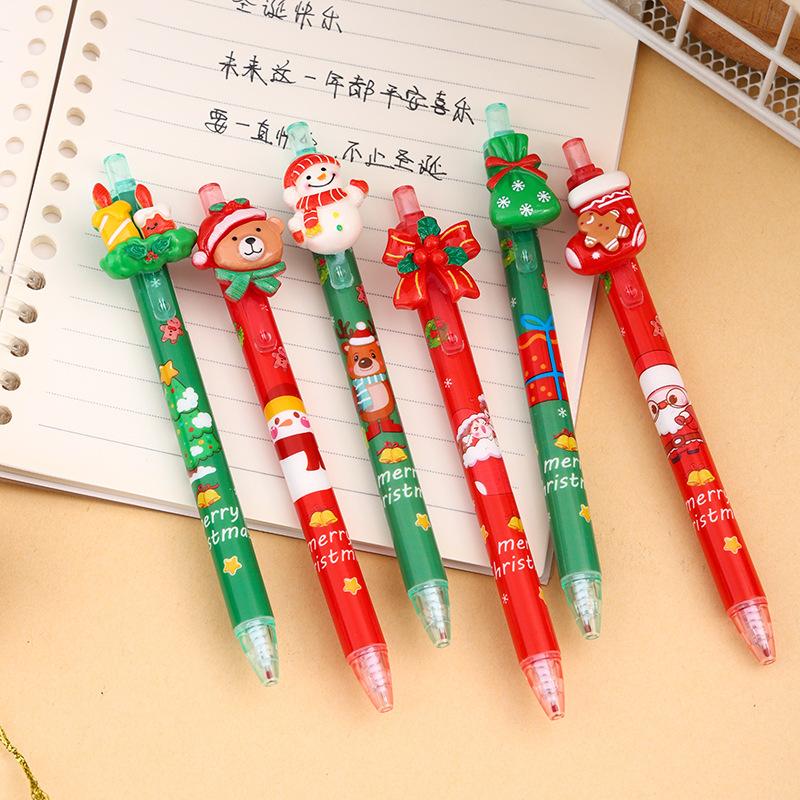 36 Pcs New Christmas stockings Neutral Pen Modeling Black Signature Pen Student Prize Gift Writing Tools Holiday Gift Novelty Stationery Teacher Party