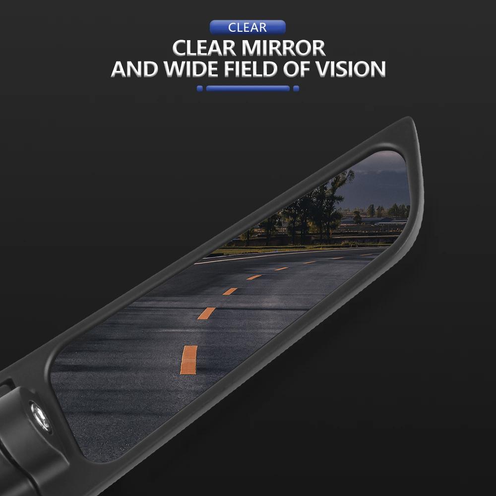 1 Pair Rotating Rearview Mirror Motorcycle Mirror Modified Wind Wing Adjustable for Honda Kawasaki Ninja Suzuki Yamaha Ducati