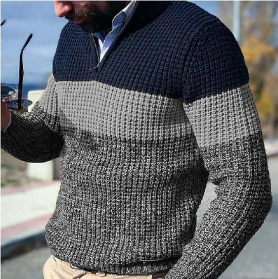 Men's Plus Size Loose Fit Knit Pullover Sweater - Long Sleeve, Casual Autumn/Winter Style