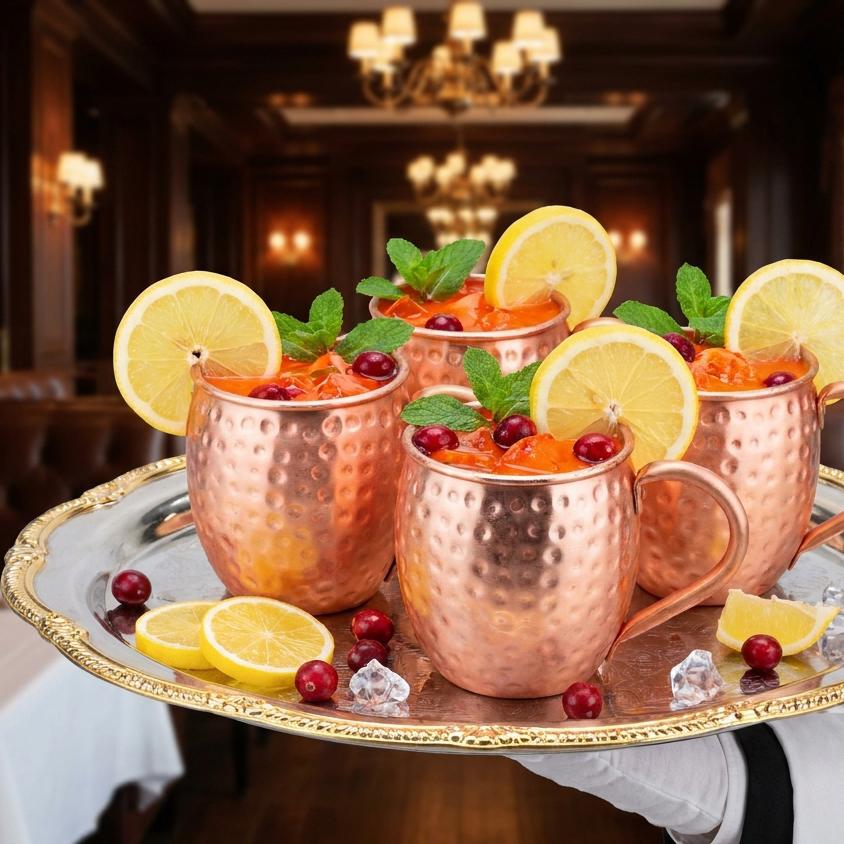 500ml Tazze 100% Rame Puro Solido Forma Tazze Moscow Mule RAME PURO 17oz Tazze Cocktail Tazza Birra Latte Articoli da Tavola