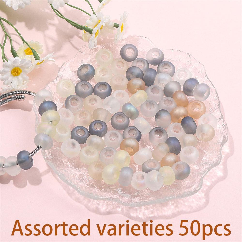 30/50/100ks 14mm velký otvor skleněná evropská korálek průhledná podložka volně rozložený korálek DIY výroba šperků řemesla DIY