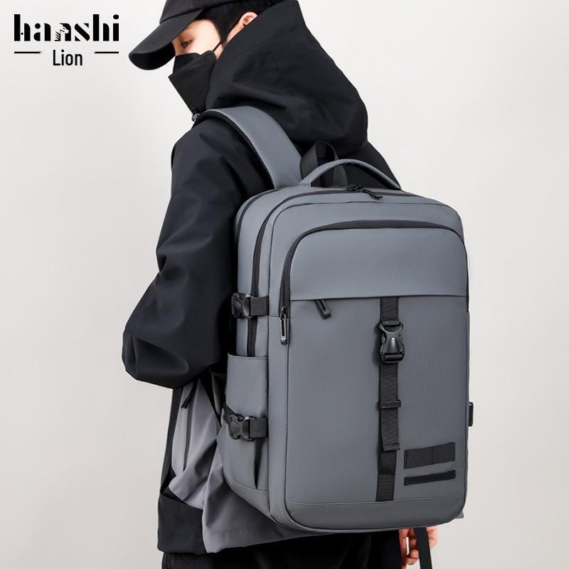 Trendy High-Capacity Nylon Backpack for Men and Women - Casual Travel and Computer Bag