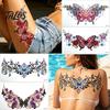 5 Sheets Colorful Butterfly Flower Tattoo Stickers, Waterproof Temporary Body Art, Hypoallergenic Floral Chest Back Decals for Women Girls