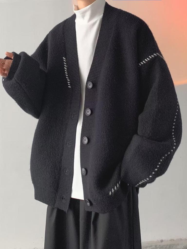 Men's 2025 Vintage Loose Knit V-Neck Cardigan for Winter