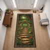 Forest Nature Theme Carpet Mat Rug Home Decoration Moonlight Tree Pattern Floor Area Rug Living Room Bedroom Dark Green