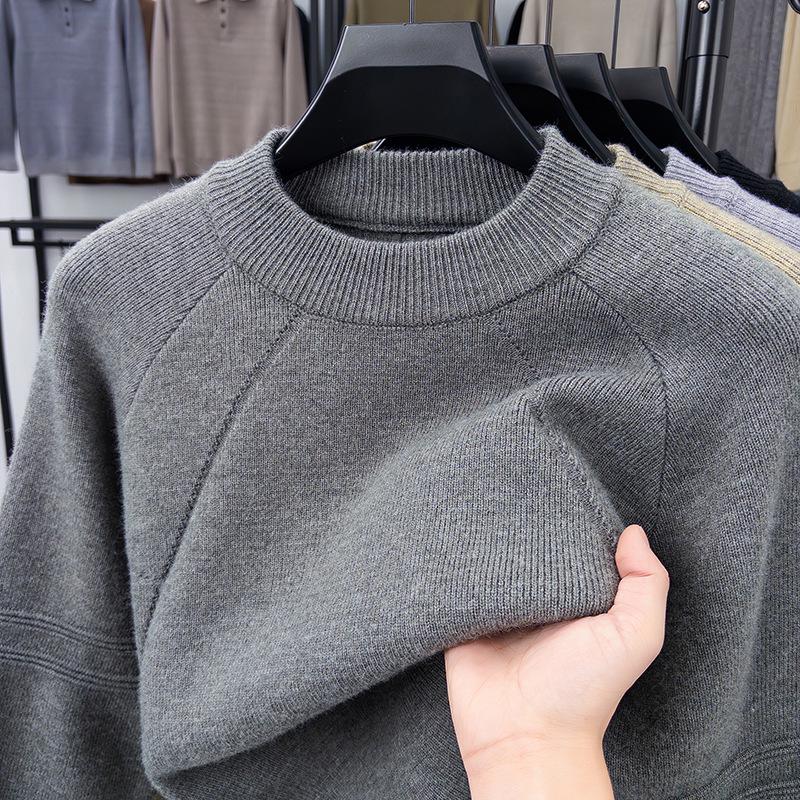 

Men s Trendy Loose Fit Round Neck Sweater - Autumn/Winter 2025 Collection, Simple Solid Color Casual Knit Base Layer M