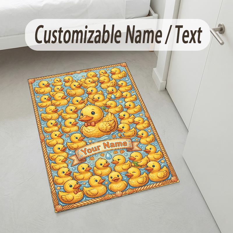 Celebration Party Theme Crystal Velvet Rug Personalized Custom Name Text Soft Floor Mat Home Decor