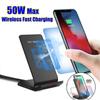 Nowa bezprzewodowa szybka ładowarka Qi 50W telefon indukcyjna stacja ładująca dla Iphone 14 13 12 11 Pro X Xs Xr 8plus 8 SamsungS22 S21 S20 S10 S9 Huawei Xiaomi