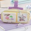 Multilayer Y2K Cartoon Stationery Bag Embroidery Ins Pencil Pouch Cute Korean Pencil Case  Student