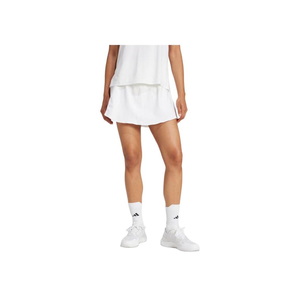Adidas Tennis Climacool Match Skirt Solid Color Logo Elastic Mid Waist Short Casual Skirt Women Skirts White JE7102