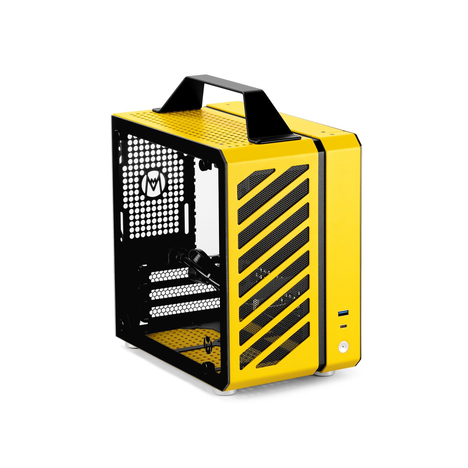 

Корпус Mechanic Master C24 Mini-ITX, Жовтий, Версія з повітряним охолодженням, Портативний, Передній Type-C, 135 мм повітряне охолодження, Блок живлення SFX та підтримка GPU 245 мм