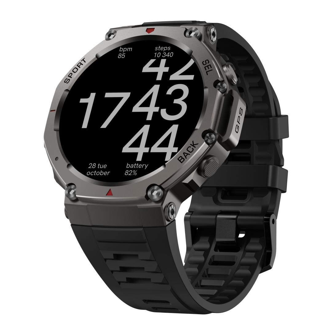 Спортивные часы Rainbuvvy DM58 GPS, 1,43-дюймовый AMOLED HD-дисплей, сенсорный экран, Bluetooth 5.3, водонепроницаемые 5ATM, Android-умные часы, поддержка пульса чёрный