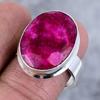 Ruby(Simulated) Gemstone 925 Sterling Silver Jewelry Ring Size 9 p7P90
