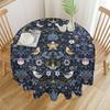 William Morris Floral Print Round Tablecloth Wipeable Polyester Fabric Vintage Floral Washable Tablecloth For Holiday Kitchen
