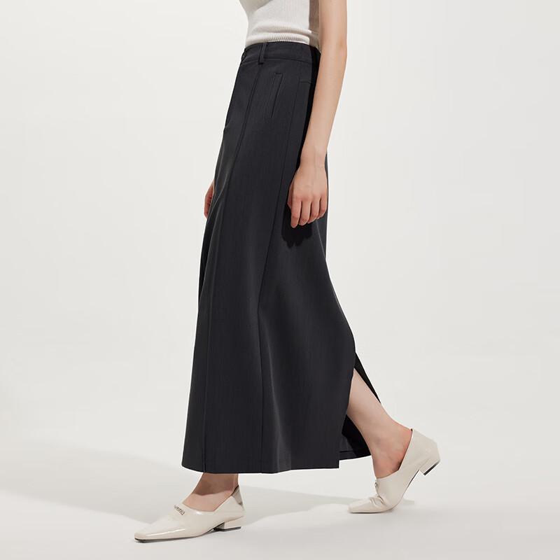 Autumn Winter Slim Fit Slit Midi Skirt S