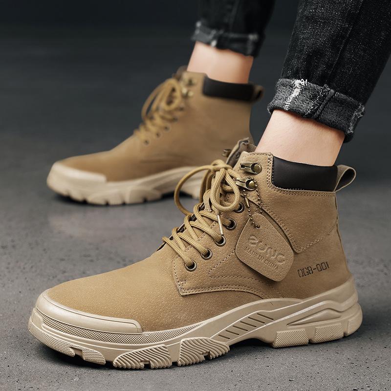 Fashion Fashion High Top Men Boots High Quality Trend Comfortable Men Work Boots Autumn New Original Non-slip Motorcycle Boots Casualr54