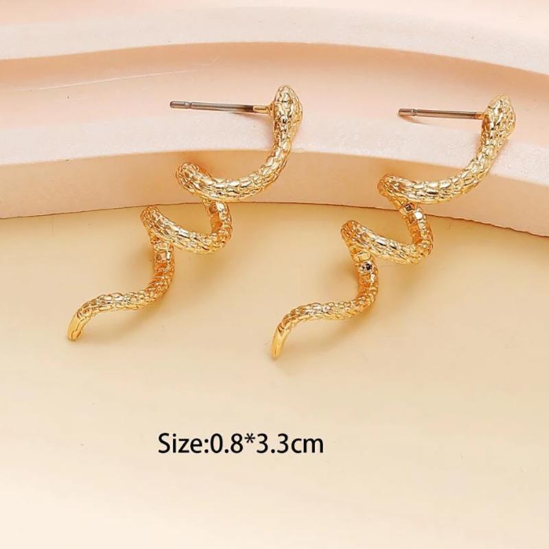 New snake winding retro alloy earrings female fashion exaggerated animal earrings