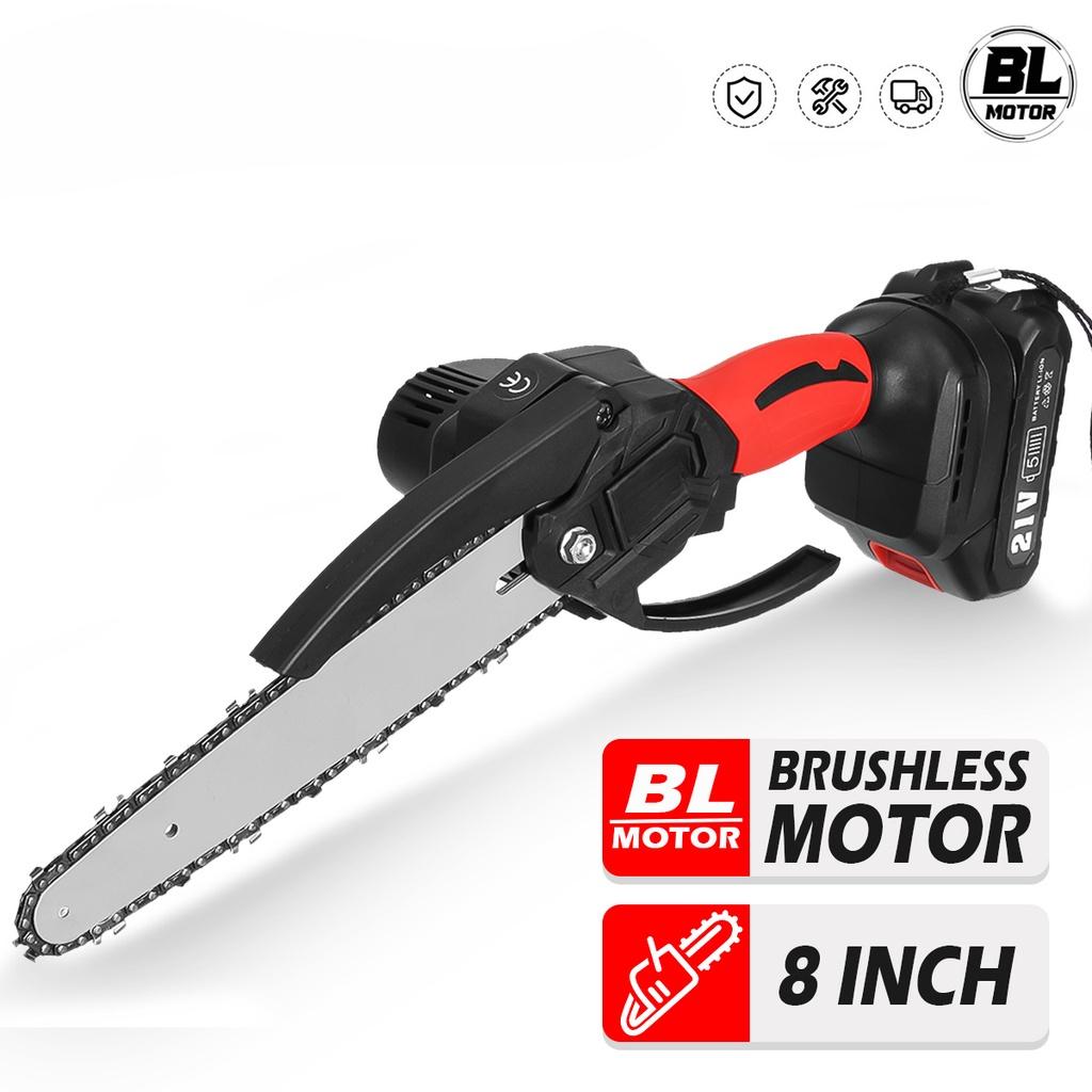 2000W 8 Inch Electric Chain Saw Brushless Cordless Pruning Mini ChainSaw Garden Tree Logging Saw Woodworking Tools