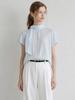 STAY WITH ME Scarf Neck Summer Blouse_Sky Blue