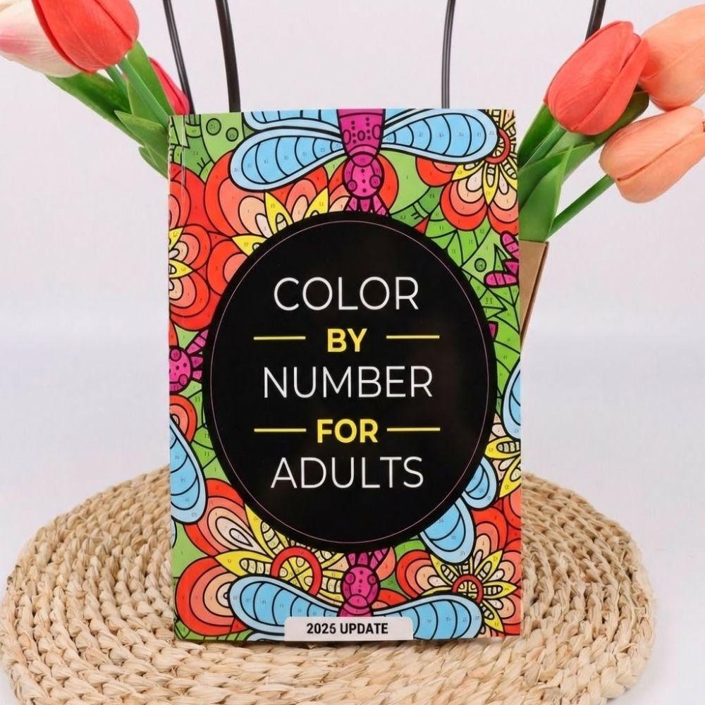 

80 Pages Color By Number for Adult Unique Background Stress Relief Coloring Book Anxiety Drawing Painting Book Men Women Teens