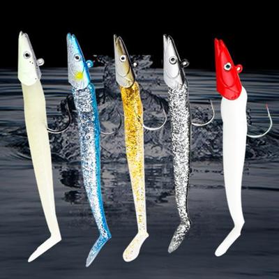 11 cm lebendige weiche Fischkopf-Angelköder, Köder, sinkendes Blei, Jigging für den Ozean