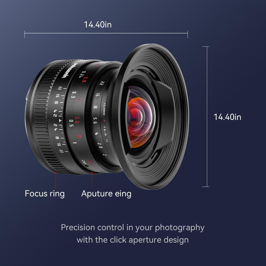 PERGEAR 12mm F2 II Wide Angle Single Focus Lens Manual Focus 230g Compact Lightweight Click Aperture Design Beautiful Bokeh X APS-C (Fuji Mount)