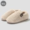 Women's Plush Cotton Non-Slip Indoor Slippers - Warm, Thick Fleece, Closed-Heel for Autumn & Winter, Men's Sizes Available.